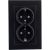 Двухместная розетка UNIVersal серия афина с/з, з/ш, с/у, 16а, 220в, графит еврослот A0050-Gr – изображение 3