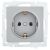 Розетка Lezard VESNA с заземлением, керамика, платина 742-3588-122 