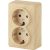 Розетка ЭРА 11-2206-11 2х2P E Schuko со шторками, 16A-250В, IP20, ОУ, Эксперт, сосна Б0020696 