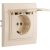 1-местная розетка EKF СП с/з Минск с крышкой 16А бежевая с защитными шторками SQERR16-029-200 – изображение 2