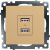 Механизм 2-местной usb розетки STEKKER 250в, 2,1а, серия катрин, золото, gls10-7115-08, 49229 – изображение 6