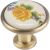 Ручка-кнопка c фарфором KERRON Д31 Ш31 В26, античная бронза/молочный KF02-06 BA 