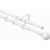 Телескопический металлический двухрядный карниз для штор Arttex 300 см, Шар, белый А0000032112 