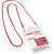 Вертикальный бейдж ОФИСМАГ большой, 120x90 мм, на красном шнурке 45 см, 2 карабина 235720 