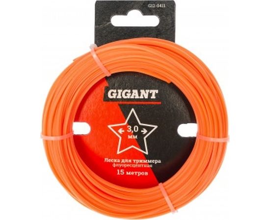 Леска для триммеров "Звезда" флуоресцентная 3,0 мм, 15 м Gigant G12-0411 