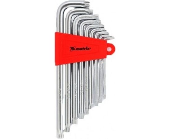 Набор удлиненных имбусовых ключей TORX, 9шт, T10-T50, CrV, сатин MATRIX 12306 