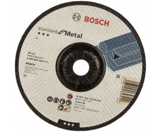 Круг обдирочный Standard по металлу (180x6х22.2 мм) Bosch 2608603183 