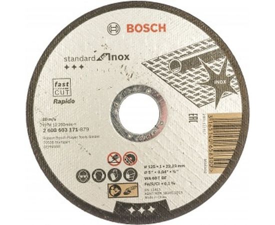 Диск отрезной по нержавеющей стали Standard 125x1х22.2 мм Bosch 2608603171 