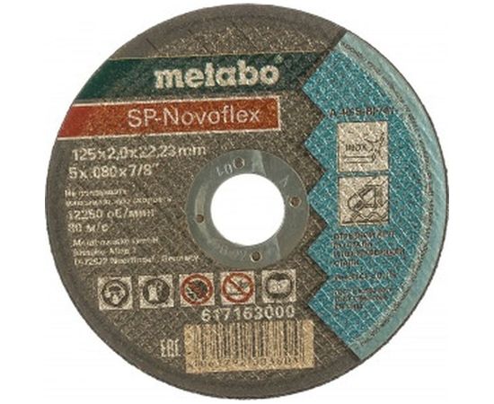 Круг отрезной по нержавеющей стали SP-Novoflex (125x2x22.23 мм) Metabo 617163000 