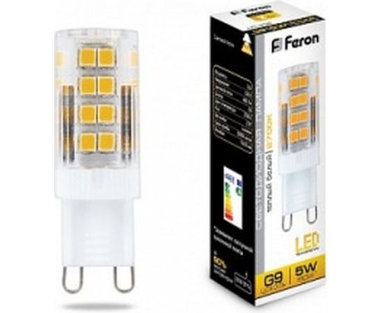 Светодиодная лампа FERON 5W 230V G9 2700K, LB-432 25769 