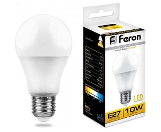 Светодиодная лампа - шар E27 10W 2700K FERON LB-92 25457 