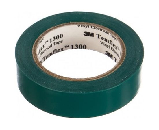 Изолента ПВХ 3М Temflex 1300 зеленая, рулон 15 мм x 10 м 7100081321 