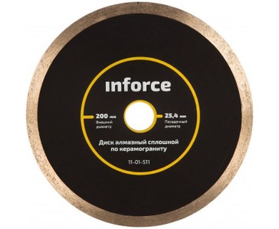 Диск алмазный сплошной по керамограниту (200х25.4 мм) Inforce 11-01-511 