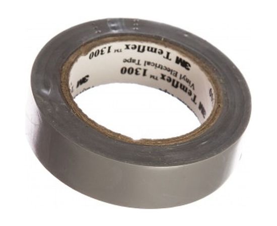 Изолента ПВХ 3М Temflex 1300 серая, рулон 15 мм x 10 м 7100081325 