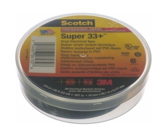 Изоляционная лента высшего класса 3М Scotch Super 33+ 19мм х 20м х 0,18мм 7000042541 