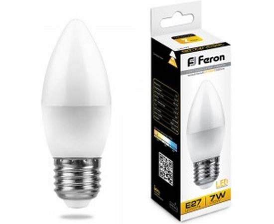 Светодиодная лампа FERON 7W 230V E27 2700K, LB-97 25758 