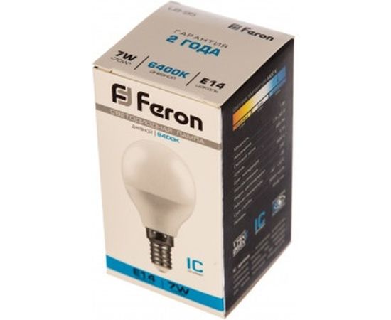 Светодиодная лампа Шарик E14 7W 6400K Feron LB-95 25480 