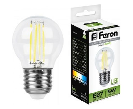 Светодиодная лампа FERON 5W 230V E27 4000K, LB-61 25582 