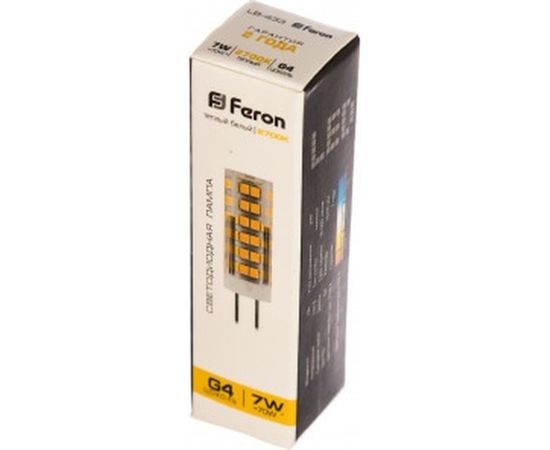 Светодиодная лампа FERON 7W 230V G4 2700K, LB-433 25863 