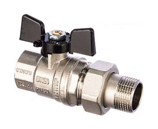 Кран Американка Н/В Ду-20 /3/4" Бабочка черная Bugatti OREGON 3220032 