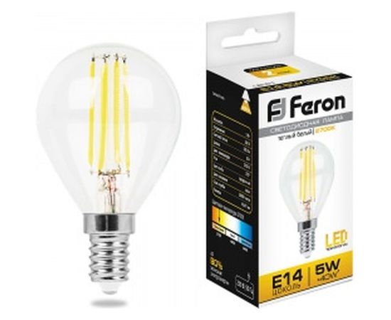 Светодиодная лампа FERON 5W 230V E14 2700K, LB-61 25578 