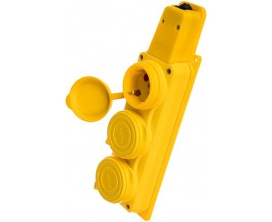 Колодка каучук Alfa 3 гнезда с з/к желтая 91644 