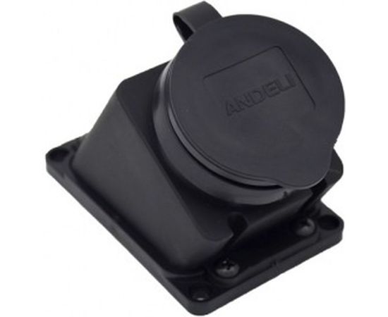 Наклонная розетка с заглушкой ANDELI каучук AM-K08 2P+PE 16A 220В IP44 ADL13-058 