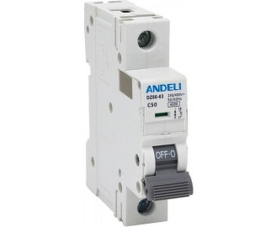 Автоматический выключатель ANDELI DZ66-63/1P 50A 6kA х-ка C ADL01-233 