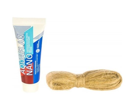 Уплотнительная паста 80 грамм, тюбик+лен ЕВРО 20 грамм Aguaflax nano 04054 