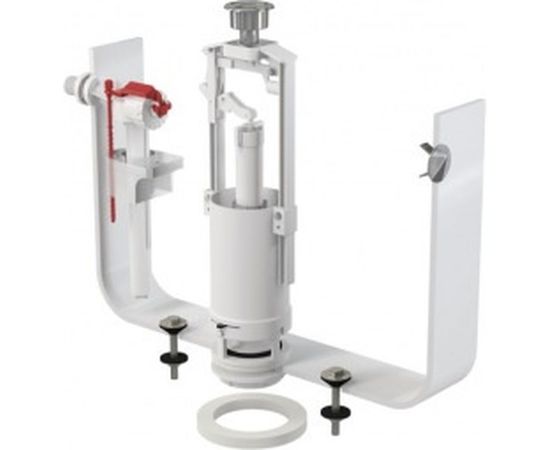 Арматура для бачка Alca Plast SA2000 сливная/наливная, боковое подключение, кнопка хром, 1 режим 023-4312 