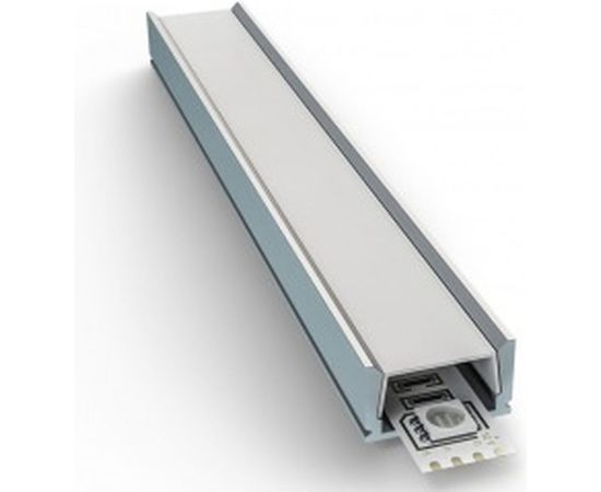 Алюминиевый прямой профиль Apeyron накладной, серебро, 2 м., 3011 08-01 