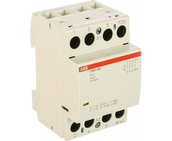 Контактор ABB ESB63-40N-06 модульный 63А АС-1, 4НО, катушка 230В AC/DC 1SAE351111R0640 