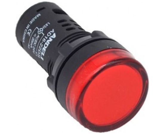 Лампа ANDELI AD16-22DS LED матрица d22мм красный 220В AC ADL10-143 