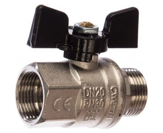 Шаровый кран Bugatti NEW JERSEY 917 Н/В Ду-20 3/4 Бабочка черн. 09170005 