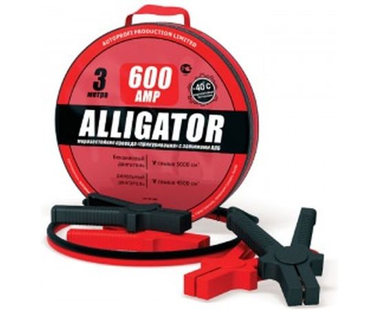 Морозостойкие провода прикуривания с брезентовой сумкой (100 CCA, 600 А, длина 3 м) ALLIGATOR BC-600 