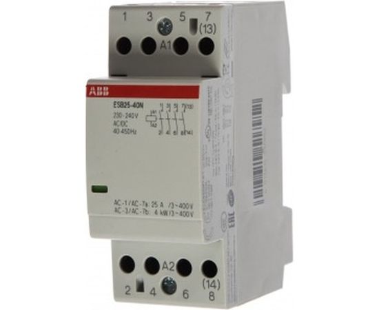 Контактор ABB ESB25-40N-06 модульный 25А АС-1, 4НО, катушка 230В AC/DC 1SAE231111R0640 