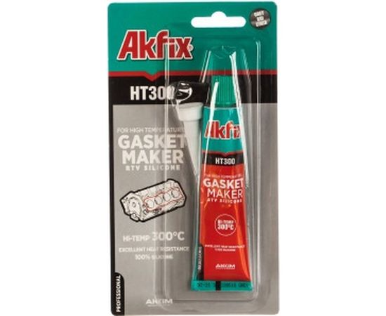 Термостойкий силиконовый герметик Akfix HT300, серый, 50 мл SA216 