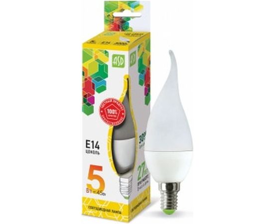ASD Лампа сд LED-СВЕЧА НА ВЕТРУ-std 5Вт 230В Е14 3000К 450Лм 4690612004518 