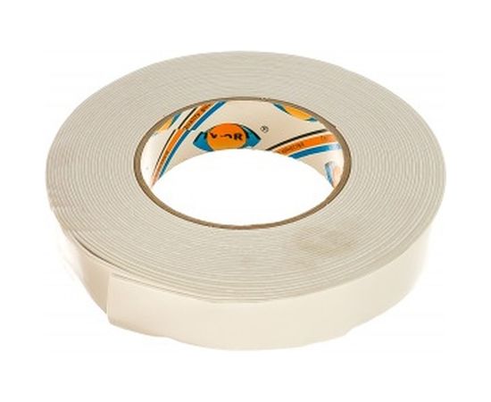 Двусторонняя клейкая лента на вспененной основе AVIORA 25ммх10м, белая 302-021 