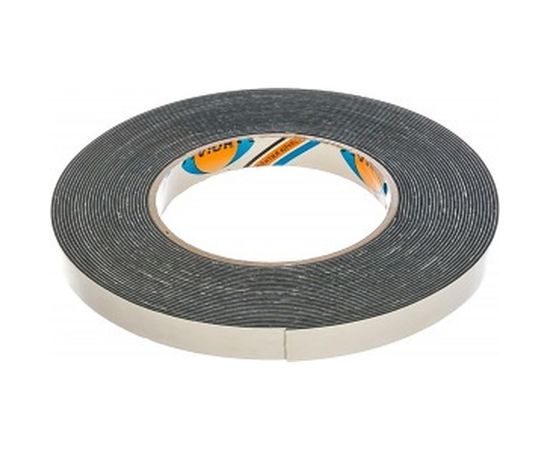 Двусторонняя клейкая лента на вспененной основе AVIORA 12ммх10м, чёрная 302-012 