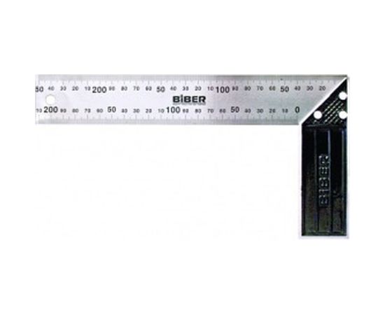Столярный угольник из нержавеющей стали с гравировкой, 300 мм Biber ПРОФИ 40630 тов-093466 