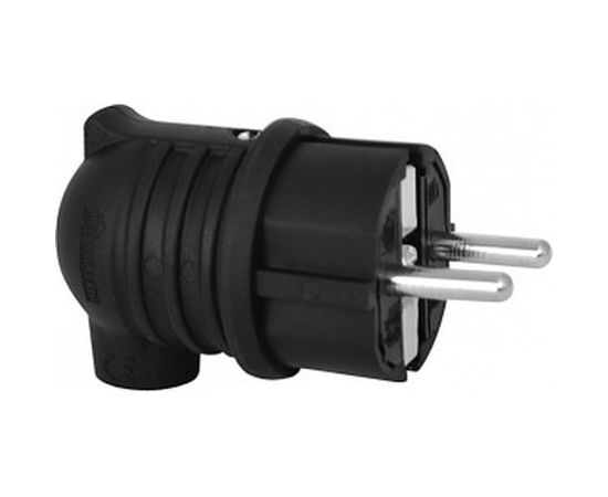 Кабельная угловая каучуковая вилка 220В, 16А, с з/к, IP44, черная BEMIS BK1-1402-2022 8698523920220 