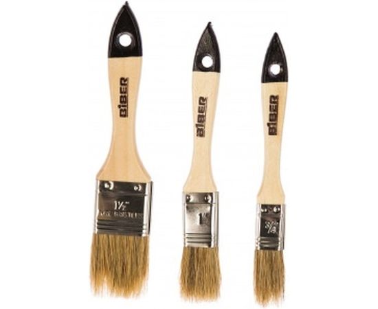 Набор кистей (флейцевые, 3шт., натуральная щетина) Biber 31401 тов-115034 