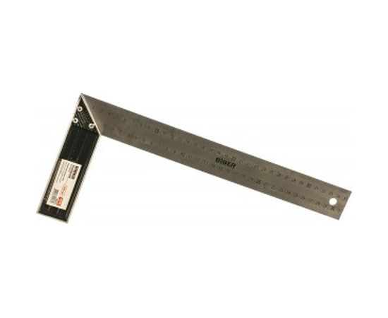 Cтолярный угольник из нержавеющей стали с гравировкой, 350 мм Biber ПРОФИ 40635 тов-093467 