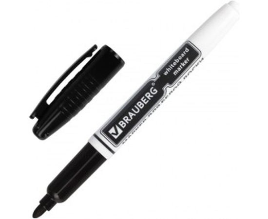 Маркер для доски с клипом, эргономичный корпус, 4 мм, черный, BRAUBERG 150846 