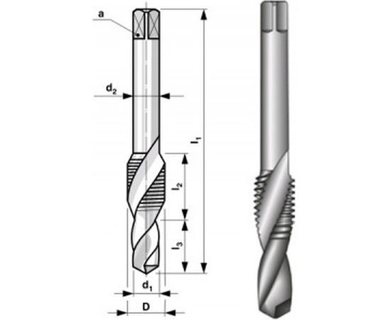 Комбинированный метчик М10, шаг 1,5 мм Bucovice Tools 133100 