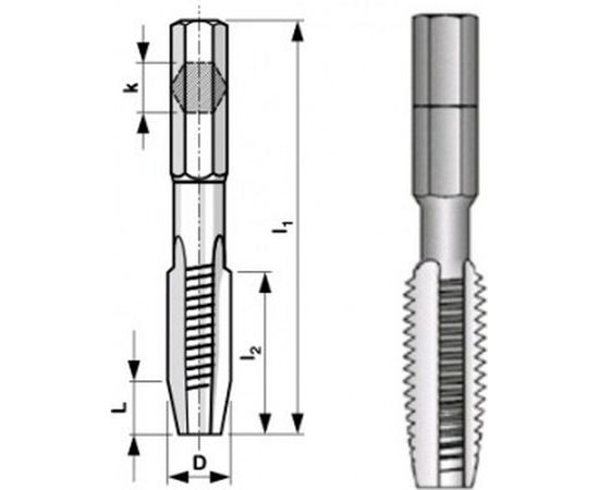 Метчик М 4 с хвостовиком HEX 1/4 дюйма Bucovice Tools 940040 