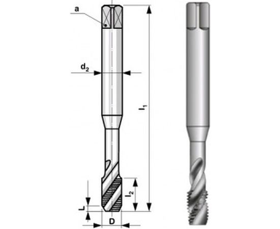Метчик, машинный DIN 371, M10 х 1,5 мм с винтовой канавкой Bucovice Tools 103100 