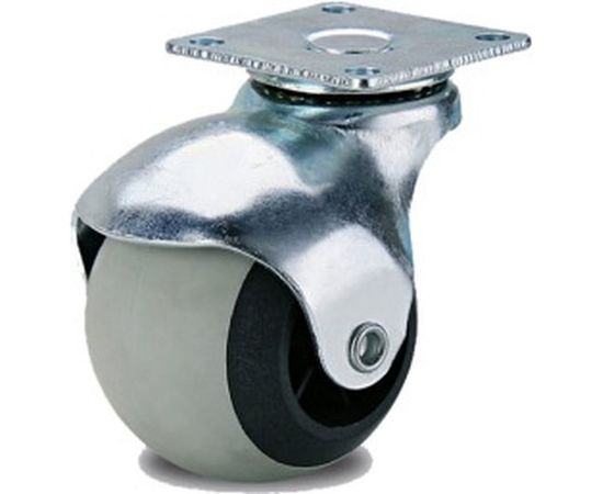 Поворотное колесо Brante 40 мм на площадке шар серая резина 104207 