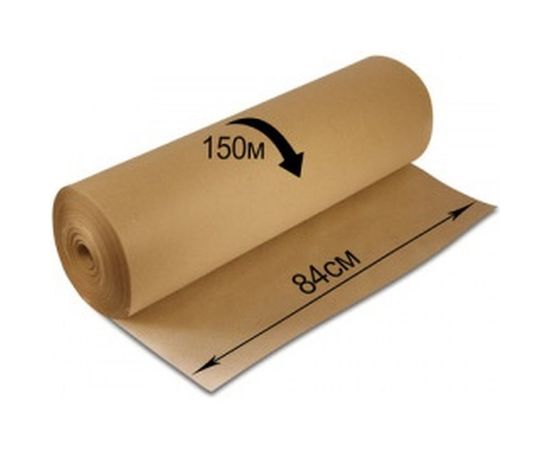 Крафт-бумага в рулоне, 840 мм х 150 м, плотность 78 г/м2, BRAUBERG 440147 